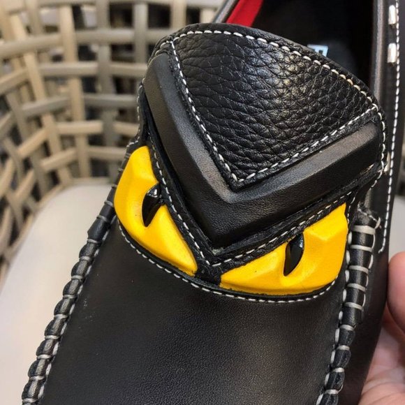 NEW Fendi Monster Eyes Black Leather Loafers main image 4